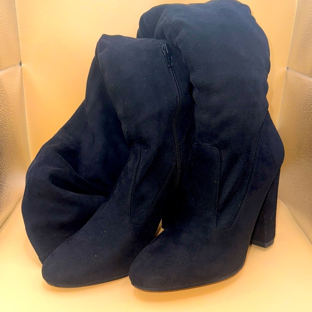 ALDO over the knees suede boots with ankle zipper, size 7